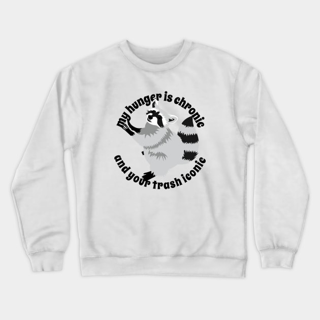 Funny trash panda raccoon Crewneck Sweatshirt by prizprazpruz